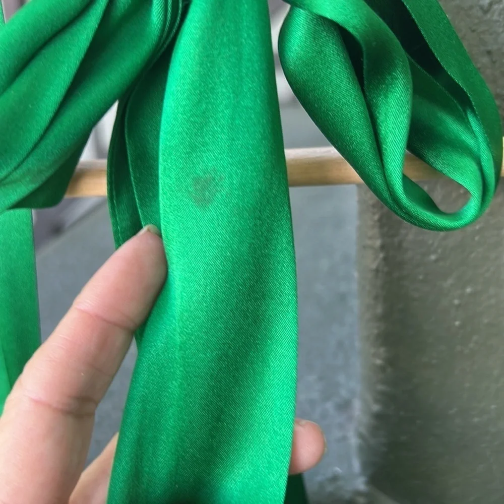 Betsey Johnson Vintage Green Ruched Halter Mini Dress Wedding Guest Formal Sz 4 - Picture 9 of 10